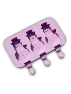 MOLDE PALETA DE SILICON MUÑECO DE NIEVE 3 CAVIDADES -40/230°C