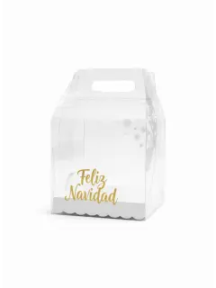 CAJITA FELIZ ACETATO LONCHERA NAVIDAD 16X16X15CM