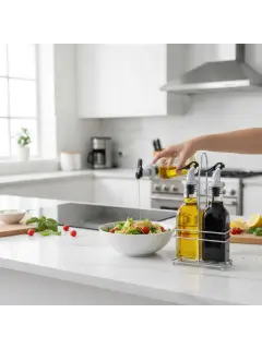 BOTELLAS DISPENSADORAS DE VIDRIO 200ML CON SOPORTE EXCALIBUR