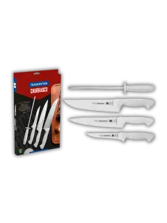 SET 3 CUCHILLOS Y 1 CHAIRA 8" TRAMONTINA CHURRASCO